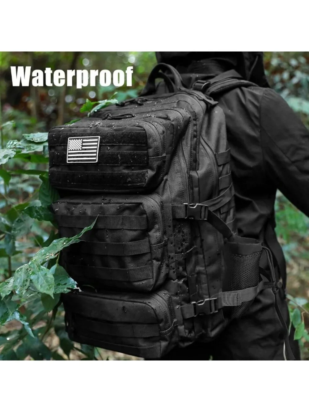Large 50L Tactical Backpack - Water Resistant Military Rucksack for Hiking